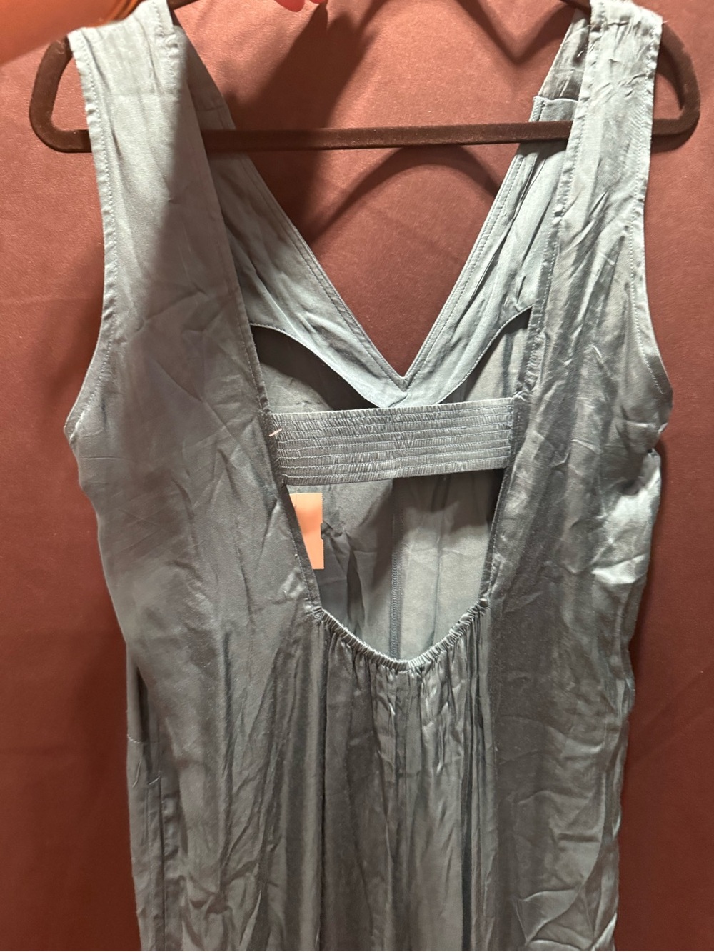 Anthropologie Wide Leg Satin Jumpsuit Pockets - Picture 4 of 4
